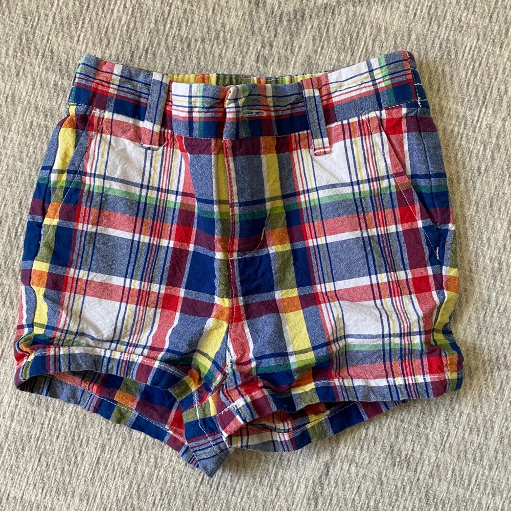 Janie and Jack plaid linen shorts
